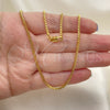 Gargantilla Basica 04.317.0004.24 Oro Laminado, Diseño de Box, Pulido, Tono Dorado (03 MM Thickness, 24 Inches Length)
