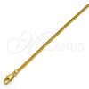Gargantilla Basica 04.317.0004.24 Oro Laminado, Diseño de Box, Pulido, Tono Dorado (03 MM Thickness, 24 Inches Length)