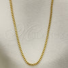 Gargantilla Basica 04.317.0004.24 Oro Laminado, Diseño de Box, Pulido, Tono Dorado (03 MM Thickness, 24 Inches Length)