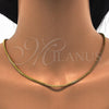 Gargantilla Basica 04.317.0005.24 Oro Laminado, Diseño de Box, Pulido, Tono Dorado (03 MM Thickness, 24 Inches Length)
