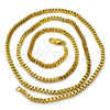 Gargantilla Basica 04.317.0005.24 Oro Laminado, Diseño de Box, Pulido, Tono Dorado (03 MM Thickness, 24 Inches Length)