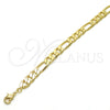 Tobillera Básica 04.213.0101.10 Oro Laminado, Diseño de Figaro, Pulido, Tono Dorado (Calibre 160, Grosor 06 MM, 10 Pulgadas de Largo)