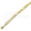 Gargantilla Basica 04.213.0101.24 Oro Laminado, Diseño de Figaro, Pulido, Tono Dorado (Calibre 160, Grosor 06 MM, 24 Pulgadas de Largo)