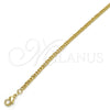 Tobillera Básica 04.213.0095.10 Oro Laminado, Diseño de Miami Cubana, Pulido, Tono Dorado (Thickness, 10 Inches Length)