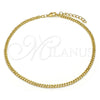 Tobillera Básica 04.213.0095.10 Oro Laminado, Diseño de Miami Cubana, Pulido, Tono Dorado (Thickness, 10 Inches Length)