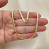 Gargantilla Basica 04.213.0098.24 Oro Laminado, Pulido, Tono Dorado (03 MM Thickness, 24 Inches Length)