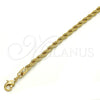 Tobillera Básica 5.222.034.10 Oro Laminado, Diseño de Rope, Pulido, Tono Dorado (04 MM Thickness, 10 Inches Length)