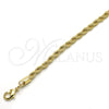 Gargantilla Basica 04.213.0102.24 Oro Laminado, Diseño de Rope, Pulido, Tono Dorado (Grosor 04 MM, 24 Pulgadas de Largo)