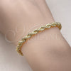 Pulsera Básica 04.213.0103.08 Oro Laminado, Diseño de Rope, Pulido, Tono Dorado (05 MM Thickness, 8 Inches Length)