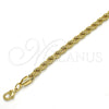 Tobillera Básica 04.213.0103.10 Oro Laminado, Diseño de Rope, Pulido, Tono Dorado (Grosor 05 MM, 10 Pulgadas de Largo)