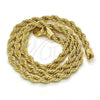 Gargantilla Basica 04.213.0103.24 Oro Laminado, Diseño de Rope, Pulido, Tono Dorado (05 MM Thickness, 24 Inches Length)