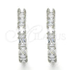 Argolla Huggie 02.210.0089.6.25 Rodio Laminado, con Zirconia Cubica Blanca, Pulido, Rodinado