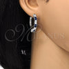 Argolla Huggie 02.210.0089.8.25 Rodio Laminado, con Zirconia Cubica Zafiro Azul y Blanca, Pulido, Rodinado