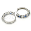 Argolla Huggie 02.210.0089.8.25 Rodio Laminado, con Zirconia Cubica Zafiro Azul y Blanca, Pulido, Rodinado
