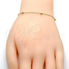 Pulsera Elegante 03.318.0004.08 Oro Laminado, Pulido, Tono Dorado (01 MM Thickness, 8 Inches Length)