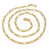 Gargantilla Basica 04.318.0001.18 Oro Laminado, Diseño de Figaro, Pulido, Tono Dorado (04 MM Thickness, 18 Inches Length)