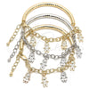 Pulsera de Dije 03.63.1819.2.08 Rodio Laminado, Diseño de Niñita Pequeña y Niñito Pequeño, Diamantado, Rodinado (Grosor 05 MM, 8 Pulgadas de Largo)