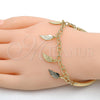 Pulsera de Dije 03.63.1822.08 Oro Laminado, Diseño de Hueco, Diamantado, Tono Dorado (05 MM Thickness, 8 Inches Length)
