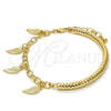 Pulsera de Dije 03.63.1822.08 Oro Laminado, Diseño de Hueco, Diamantado, Tono Dorado (05 MM Thickness, 8 Inches Length)