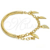Pulsera de Dije 03.63.1822.08 Oro Laminado, Diseño de Hueco, Diamantado, Tono Dorado (05 MM Thickness, 8 Inches Length)