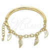 Pulsera de Dije 03.63.1822.08 Oro Laminado, Diseño de Hueco, Diamantado, Tono Dorado (05 MM Thickness, 8 Inches Length)