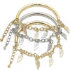 Pulsera de Dije 03.63.1822.08 Oro Laminado, Diseño de Hueco, Diamantado, Tono Dorado (05 MM Thickness, 8 Inches Length)