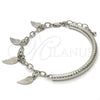 Pulsera de Dije 03.63.1822.2.08 Rodio Laminado, Diseño de Hueco, Diamantado, Rodinado (Grosor 05 MM, 8 Pulgadas de Largo)