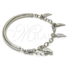 Pulsera de Dije 03.63.1822.2.08 Rodio Laminado, Diseño de Hueco, Diamantado, Rodinado (Grosor 05 MM, 8 Pulgadas de Largo)