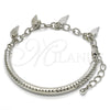 Pulsera de Dije 03.63.1822.2.08 Rodio Laminado, Diseño de Hueco, Diamantado, Rodinado (Grosor 05 MM, 8 Pulgadas de Largo)