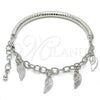 Pulsera de Dije 03.63.1822.2.08 Rodio Laminado, Diseño de Hueco, Diamantado, Rodinado (Grosor 05 MM, 8 Pulgadas de Largo)