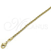 Pulsera Básica 04.213.0105.07 Oro Laminado, Diseño de Rope, Pulido, Tono Dorado (03 MM Thickness, 7 Inches Length)