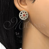 Arete Dormilona 02.217.0080.2 *PROMO* Oro Laminado, Diseño de Flor y Baguette, con Granate and Blanca Zirconia Cubica, Pulido, Tono Dorado