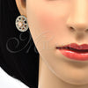 Arete Dormilona 02.217.0080.6 Oro Laminado, Diseño de Flor, con Rosado and Blanca Zirconia Cubica, Pulido, Tono Dorado