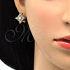 Arete Dormilona 02.217.0081 *PROMO* Oro Laminado, Diseño de Gota, con Blanca Zirconia Cubica, Pulido, Tono Dorado