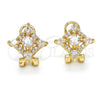 Arete Dormilona 02.217.0081 *PROMO* Oro Laminado, Diseño de Gota, con Blanca Zirconia Cubica, Pulido, Tono Dorado