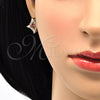Arete Dormilona 02.217.0081.1 *PROMO* Oro Laminado, Diseño de Gota, con Rubi and Blanca Zirconia Cubica, Pulido, Tono Dorado