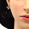 Arete Dormilona 02.217.0081.2 *PROMO* Oro Laminado, Diseño de Gota, con Granate and Blanca Zirconia Cubica, Pulido, Tono Dorado