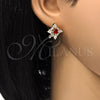 Arete Dormilona 02.217.0081.2 *PROMO* Oro Laminado, Diseño de Gota, con Granate and Blanca Zirconia Cubica, Pulido, Tono Dorado