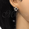 Arete Dormilona 02.217.0081.4 *PROMO* Oro Laminado, Diseño de Gota, con Zafiro Azul and Blanca Zirconia Cubica, Pulido, Tono Dorado