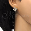 Arete Dormilona 02.217.0081.6 Oro Laminado, Diseño de Gota, con Rosado and Blanca Zirconia Cubica, Pulido, Tono Dorado