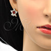 Arete Dormilona 02.217.0082.1 *PROMO* Oro Laminado, Diseño de Estrella, con Rubi and Blanca Zirconia Cubica, Pulido, Tono Dorado