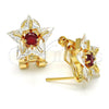 Arete Dormilona 02.217.0082.1 *PROMO* Oro Laminado, Diseño de Estrella, con Rubi and Blanca Zirconia Cubica, Pulido, Tono Dorado