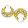 Argolla Mediana 02.170.0225.35 Oro Laminado, Diseño de Espiral y Hueco, Diamantado, Tono Dorado