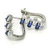 Argolla Huggie 02.237.0021.5.15 Rodio Laminado, Diseño de Baguette, con Zirconia Cubica Zafiro Azul y Blanca, Pulido, Rodinado