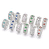 Argolla Huggie 02.210.0084.11.15 Rodio Laminado, con Zirconia Cubica Zafiro Azul y Blanca, Pulido, Rodinado