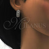 Argolla Huggie 02.210.0086.7.15 Rodio Laminado, con Zirconia Cubica Blanca, Pulido, Rodinado