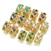 Argolla Huggie 02.210.0090.15 Oro Laminado, Diseño de Oja y Gota, con Blanca Zirconia Cubica, Pulido, Tono Dorado