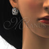 Argolla Huggie 02.210.0090.7.15 Rodio Laminado, Diseño de Gota y Oja, con Zirconia Cubica Blanca, Pulido, Rodinado