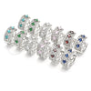 Argolla Huggie 02.210.0091.4.15 Rodio Laminado, con Zirconia Cubica Zafiro Azul y Blanca, Pulido, Rodinado