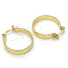 Argolla Pequeña 02.261.0012.20 Oro Laminado, Diseño de Llave Griega, Pulido, Tono Dorado